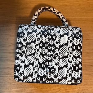 Snake Print Leather Handbag